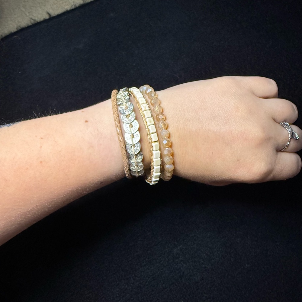 Victoria Emerson Gold and Silver Rhinestone Bracelet with Chain Closure